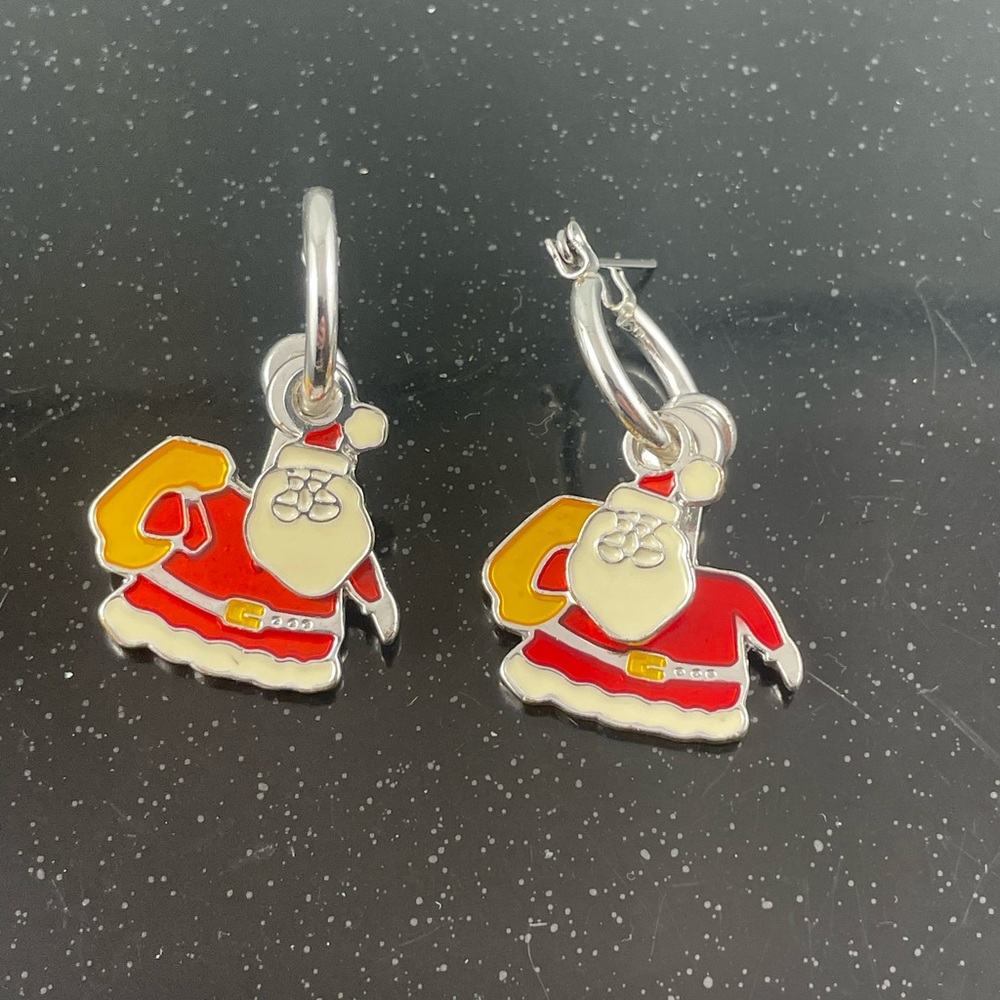 Festive Santa Claus Pierced Earrings